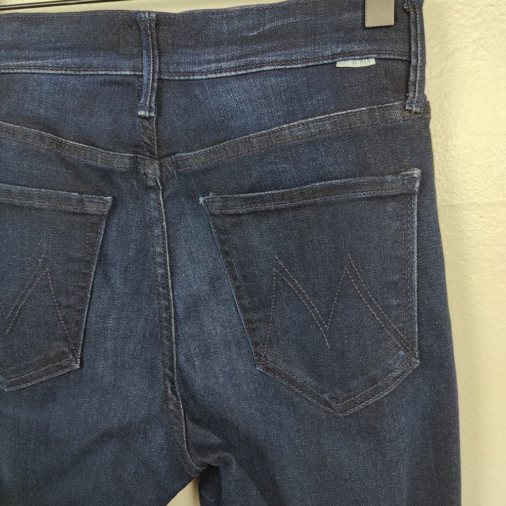 Mother The Mid Rise Dazzler Jeans size 26 Now or Never Dark Wash Stretch -HEMMED - Picture 8 of 15